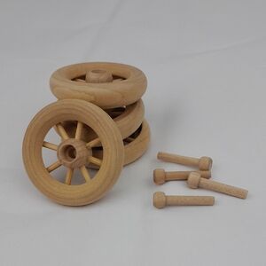 Set Of 4 Wooden Wheels
